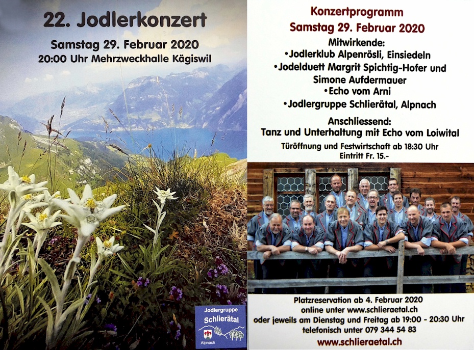 Jodlerkonzert JG Schlierätal